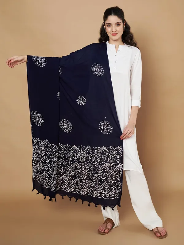 Navy_Blue_Viscose_Rayon_Fancy_Dupatta_For_Women