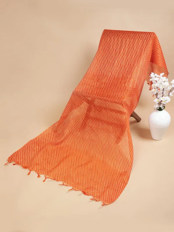 Orange_Poly_Kota_Checks_Fancy_Dupatta_For_Women