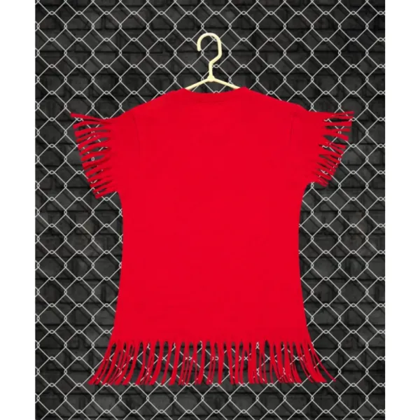 Red_Cotton_Casual_Short_Sleeve_Printed_T-Shirt_For_Girls