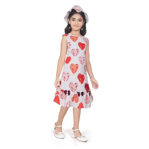 Red_Popcorn_Fabric_Printed_Sleeveless_Round_Neck_Dress_For_Girls