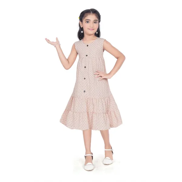 Brown_Slub_Printed_Sleeveless_Round_Neck_Dress_For_Girls