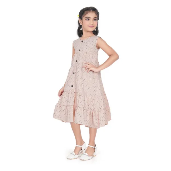 Brown_Slub_Printed_Sleeveless_Round_Neck_Dress_For_Girls