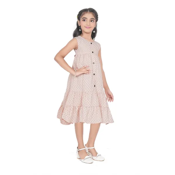 Brown_Slub_Printed_Sleeveless_Round_Neck_Dress_For_Girls