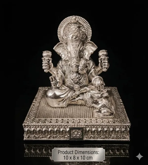 Blessings_Ganesha_Idol_–_Silver_Finish