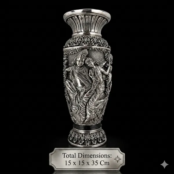 Divine_Krishan_Leela_Vase_–_Silver_Finish