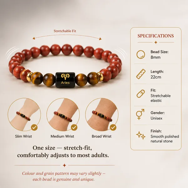 Aries_(Mesh)_/_मेष_—_Red_Jasper_&_Tiger_Eye_Bracelet_(21_March_–_19_April)