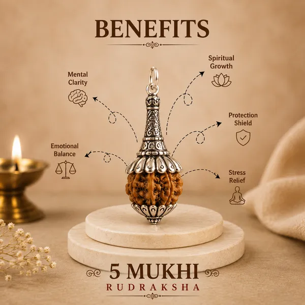 Hanuman_Gada_5_Mukhi_Nepali_Rudraksha_Pendant_&_Chain_(Silver_Coated)