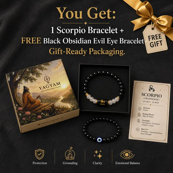 Scorpio_(Vrishchik)_/_वृश्चिक_—_Black_Obsidian_&_Clear_Quartz_Bracelet__(23_October_–_21_November)