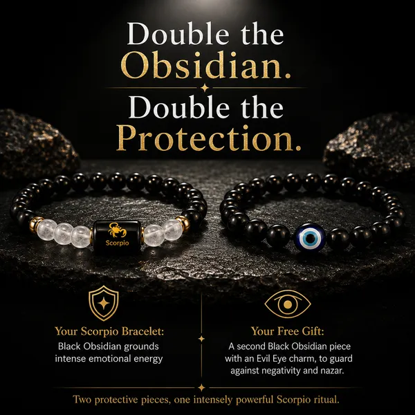 Scorpio_(Vrishchik)_/_वृश्चिक_—_Black_Obsidian_&_Clear_Quartz_Bracelet__(23_October_–_21_November)