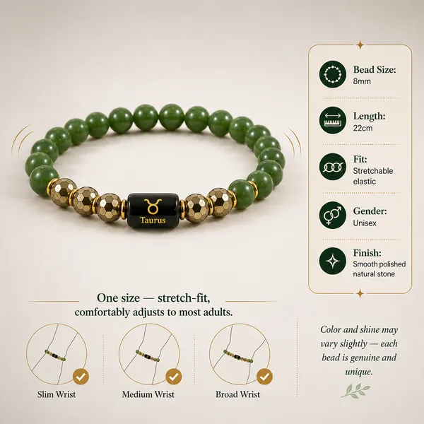 Taurus_(Vrishabh)_/_वृषभ_—_Green_Jade_&_Pyrite_Bracelet__(20_April_–_20_May)