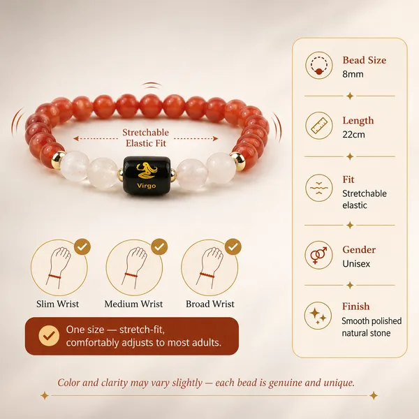 Virgo_(Kanya)_/_कन्या_—_Carnelian_&_Clear_Quartz_Bracelet__(23_August_–_22_September)
