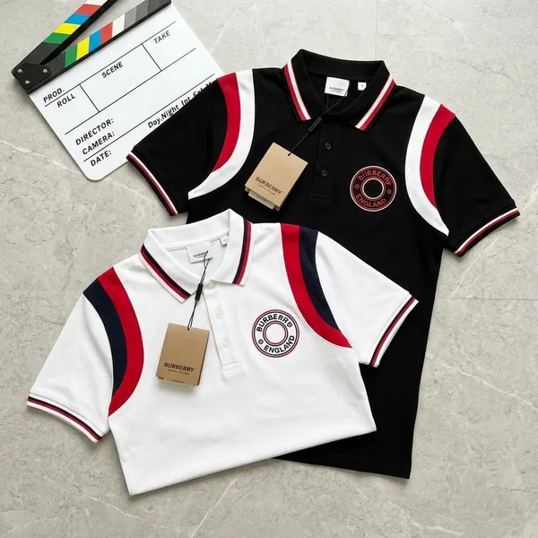 Black_And_White_Striped_Sleeve_Polo_T-Shirt_For_Men