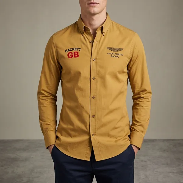 Yellow_Full_Sleeve_Button-Down_Shirt_For_Men