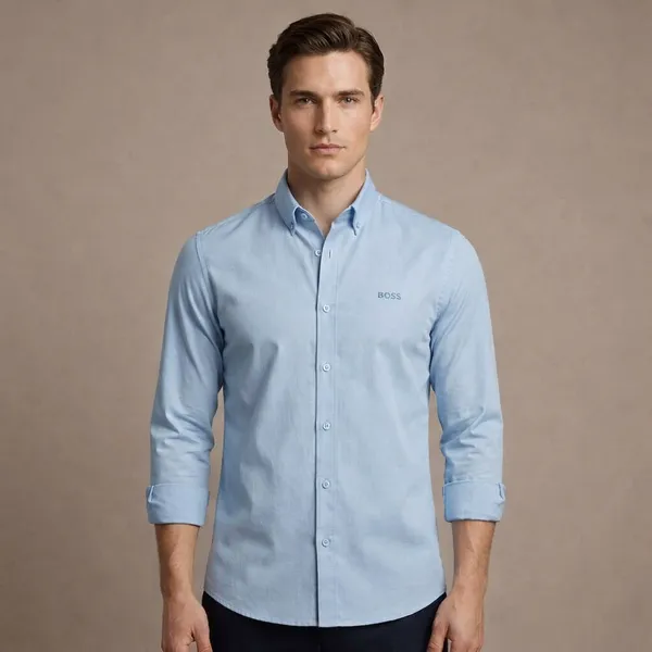 Sky_Blue_Slim_Fit_Button-Down_Shirt_For_Men