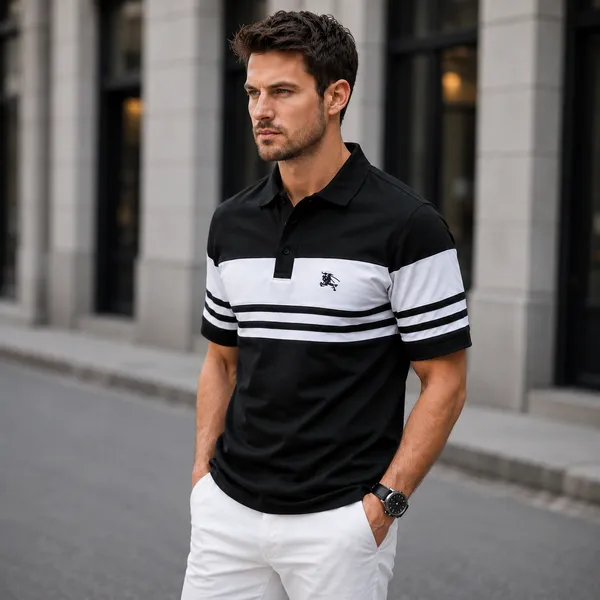 Black_And_White_Cotton_Striped_Polo_T-Shirt_Combo_For_Men