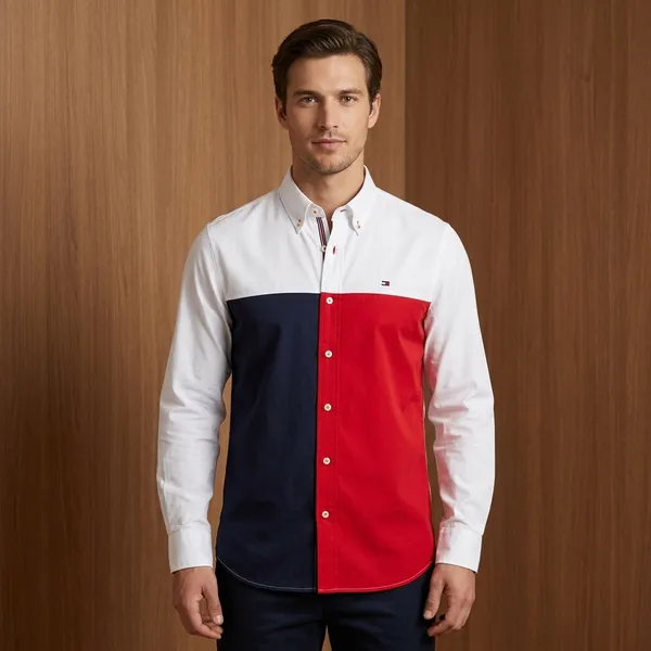 Multicolor_Block_Button-Down_Shirt_For_Men