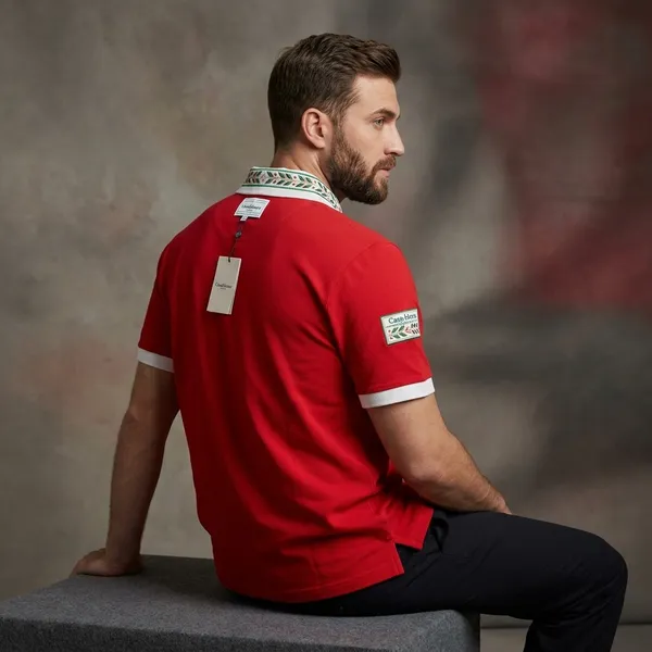 Red_Cotton_Blend_Embroidered_Collar_Polo_T-Shirt_For_Men