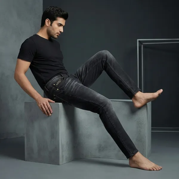 Black_Denim_Slim_Fit_Faded_Jeans_For_Men