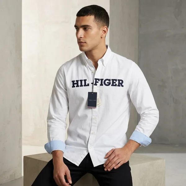 White_Full_Sleeve_Button-Down_Shirt_For_Men