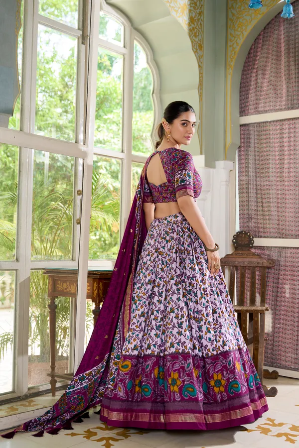 Wine_Tusser_Silk_Lehenga_Choli_For_Women