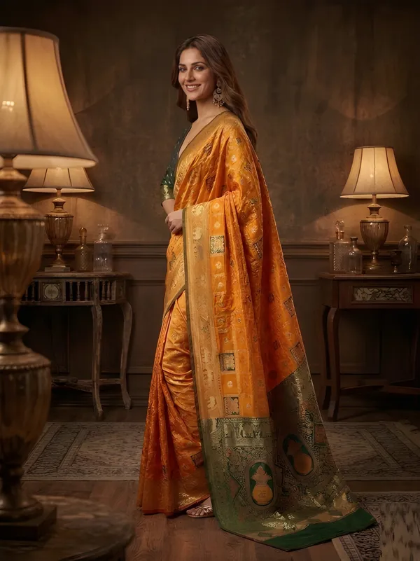 Mustard_Banarasi_Saree_For_Women