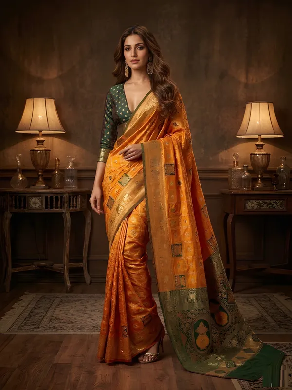 Mustard_Banarasi_Saree_For_Women