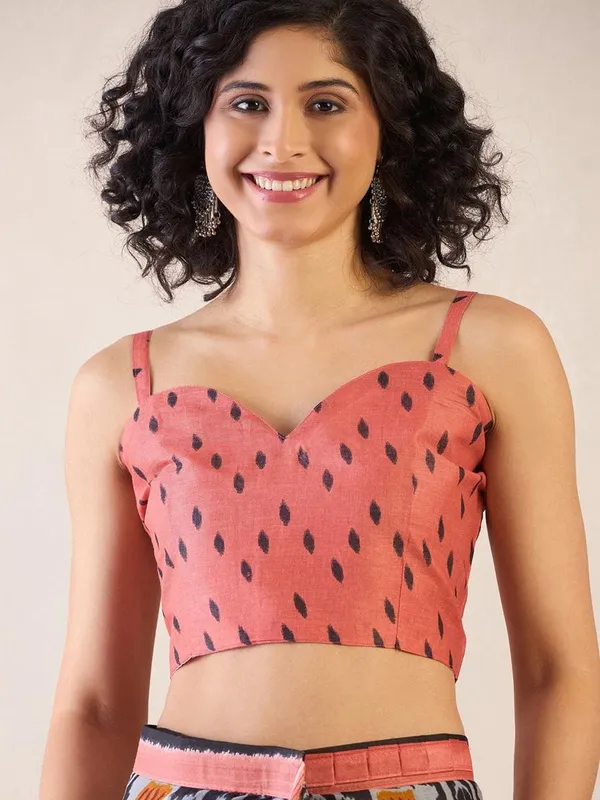 Peach_Cotton_Saree_For_Women