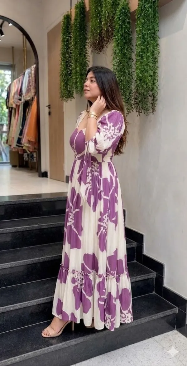 Floral_Print_Puff_Sleeve_Ruffled_Gown