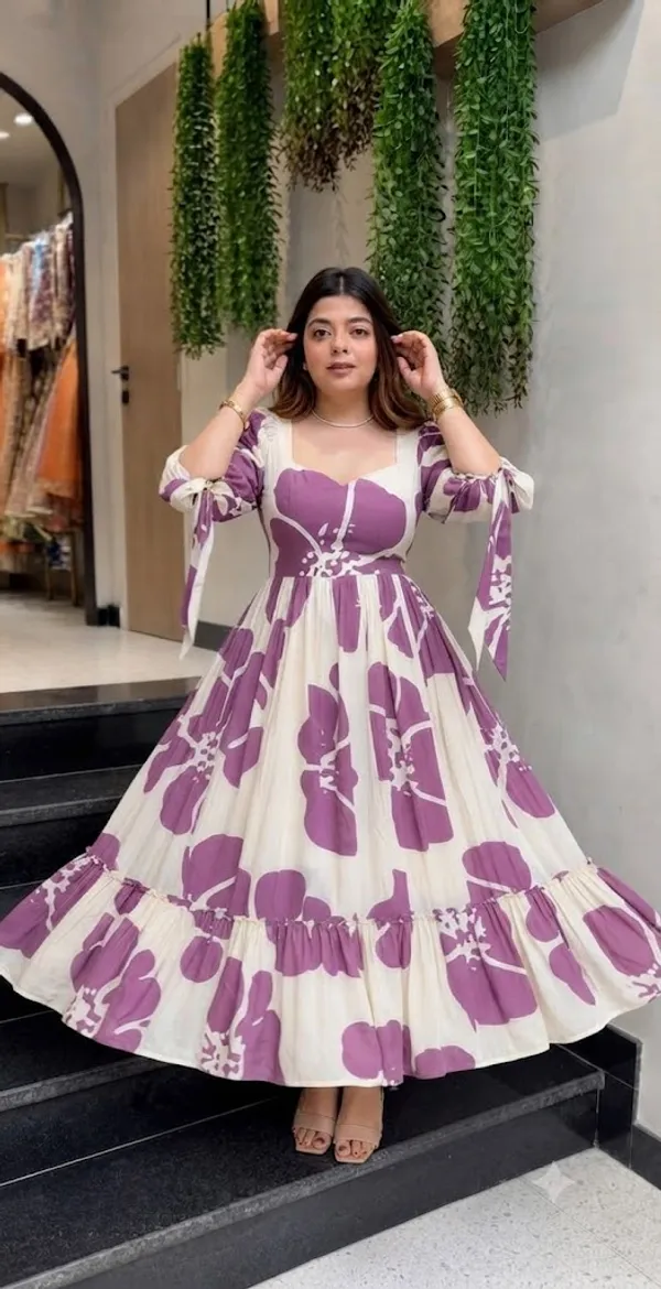 Floral_Print_Puff_Sleeve_Ruffled_Gown