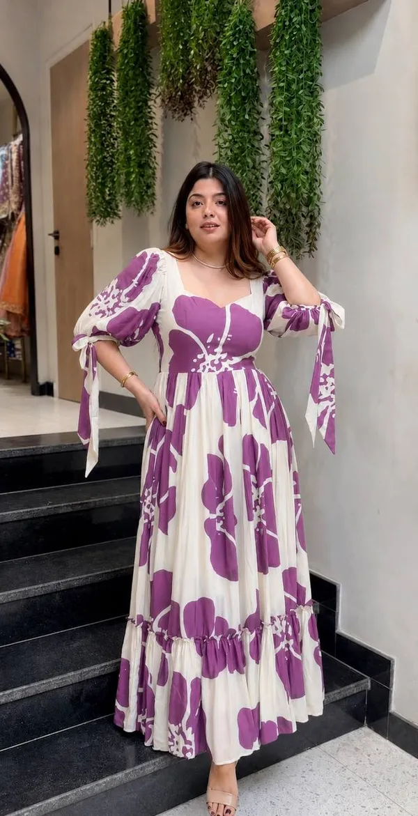 Floral_Print_Puff_Sleeve_Ruffled_Gown