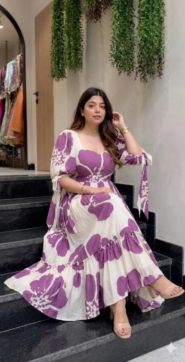 Floral_Print_Puff_Sleeve_Ruffled_Gown