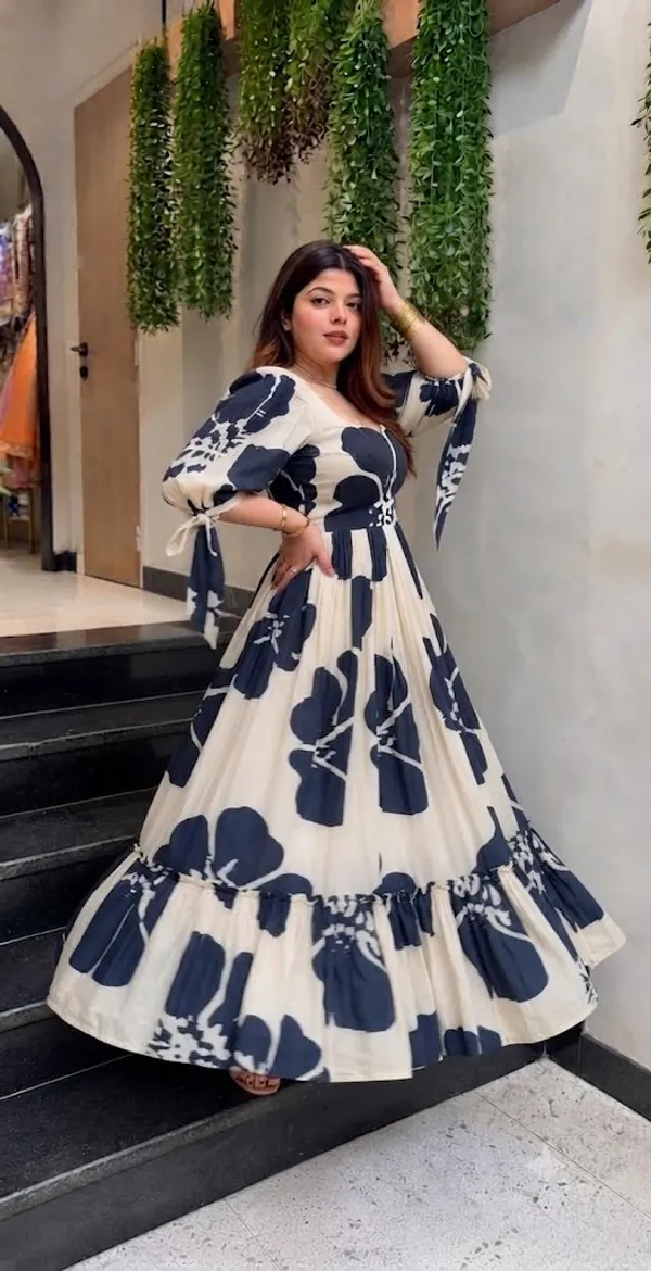 Floral_Print_Puff_Sleeve_Ruffled_Gown