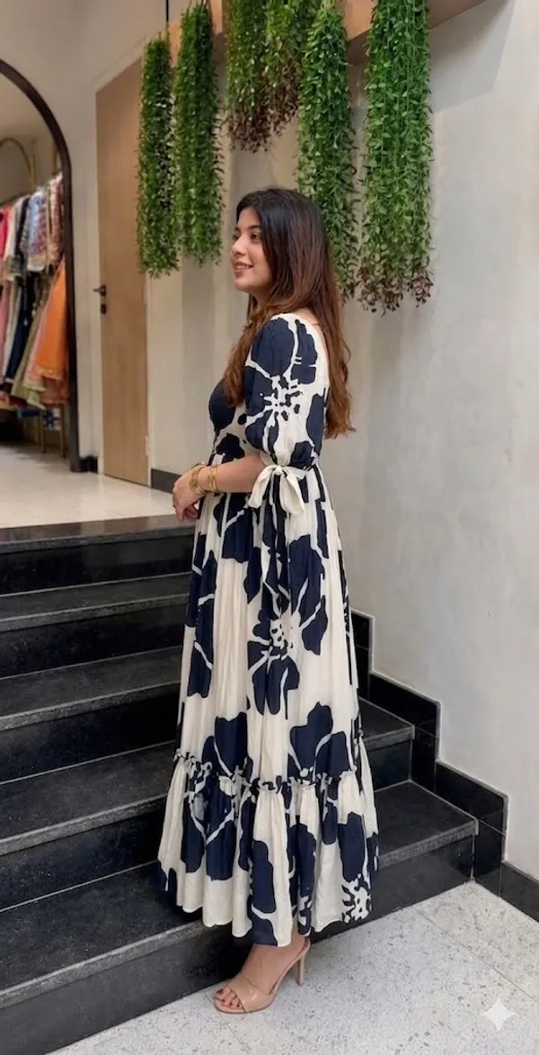 Floral_Print_Puff_Sleeve_Ruffled_Gown