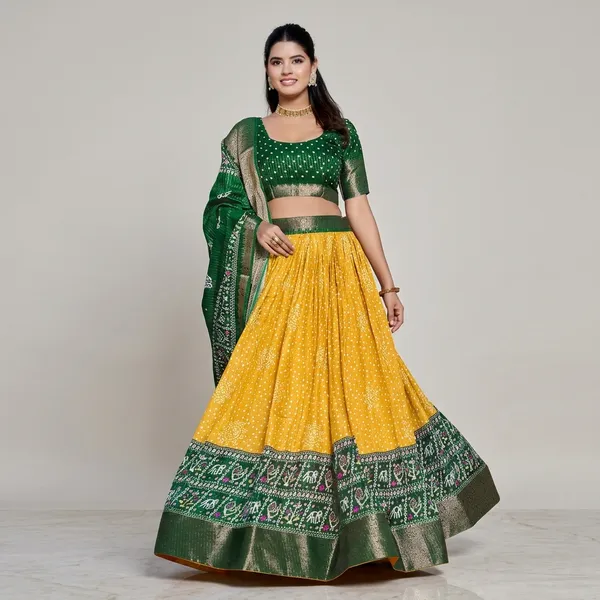 Yellow_Lichi_Lehenga_Choli_For_Women