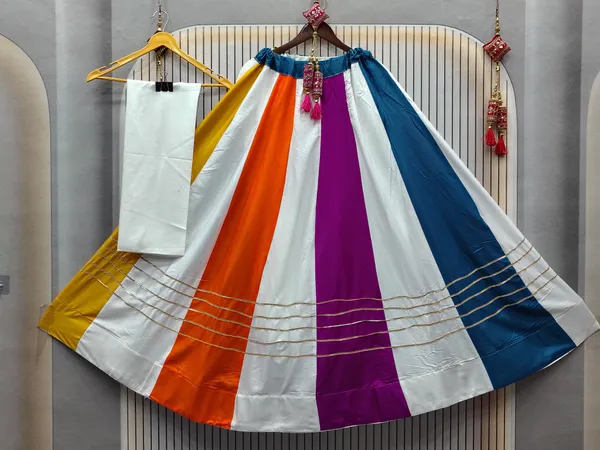 Multicolor_Pure_Rayon_Lehenga_Choli_Without_Dupatta_For_Women