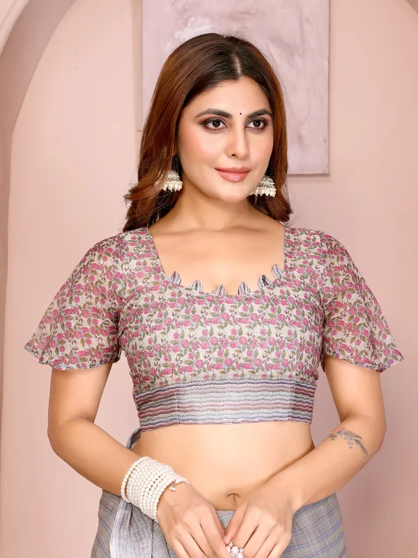 Light_Grey_Lilen_Cotton_Saree_For_Women