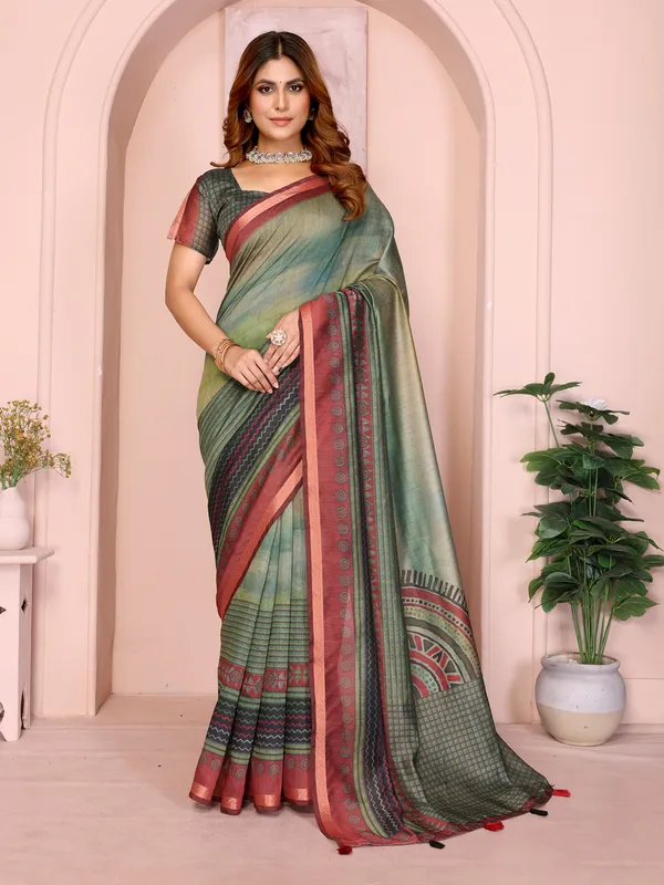 Green_Chanderi_Saree_For_Women