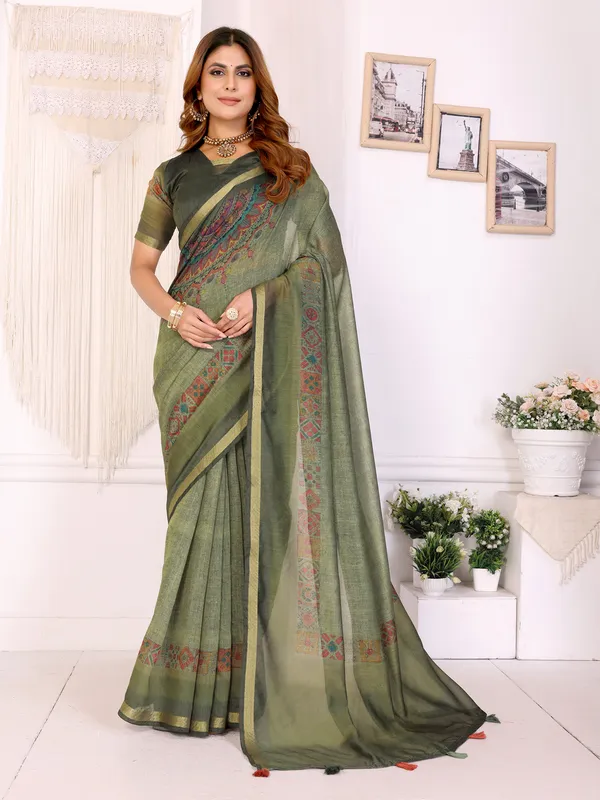 Green_Chanderi_Saree_For_Women