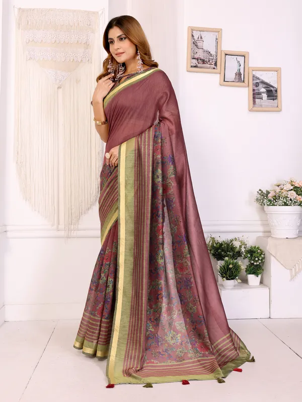 Maroon_Chanderi_Saree_For_Women