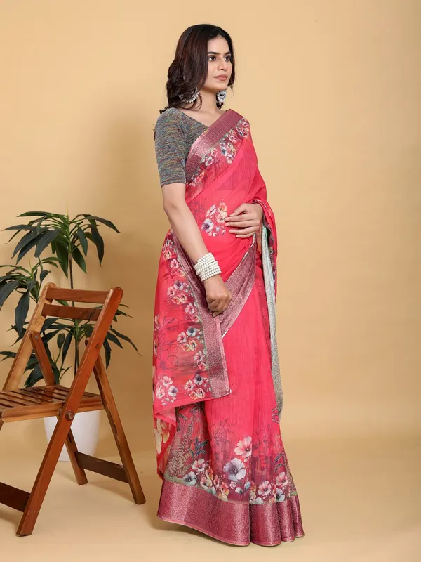 Multicolor_Linen_Cotton_Saree_For_Women