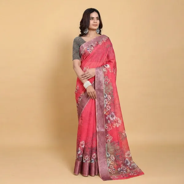 Multicolor_Linen_Cotton_Saree_For_Women