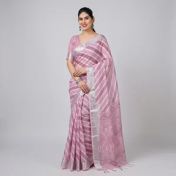 Lavender_Lilen_Cotton_Saree_For_Women