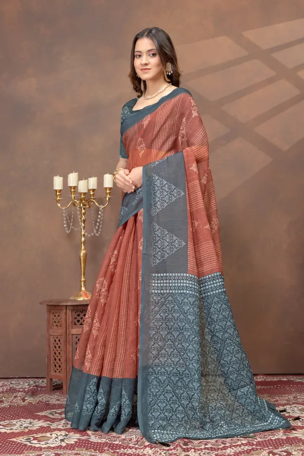 Grey_Linen_Cotton_Saree_For_Women