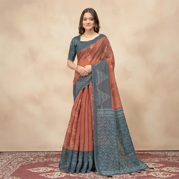 Grey_Linen_Cotton_Saree_For_Women