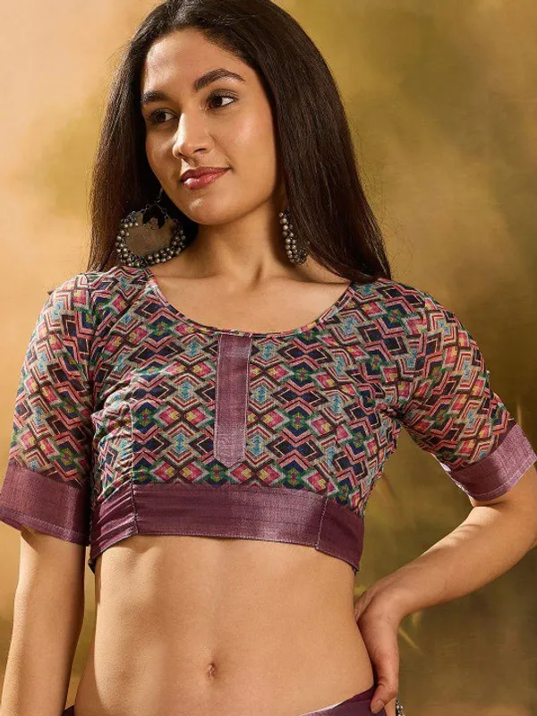 Purple_Lilen_Cotton_Saree_For_Women