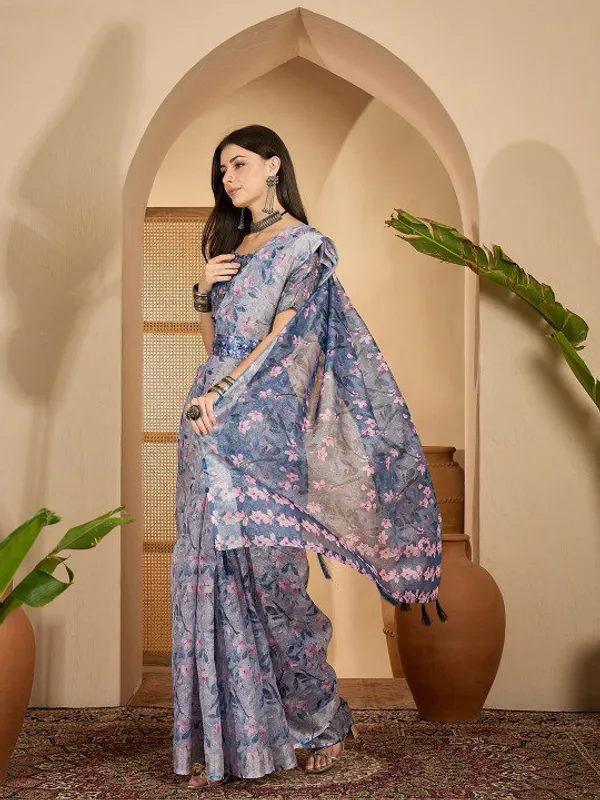 Purple_Lilen_Cotton_Saree_For_Women