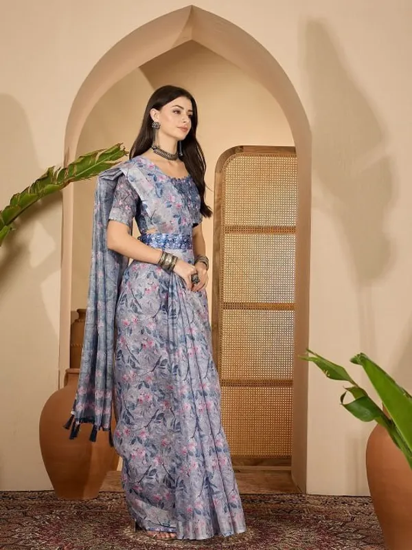 Purple_Lilen_Cotton_Saree_For_Women