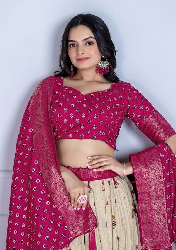 Pink_Tusser_Silk_Lehenga_Choli_For_Women