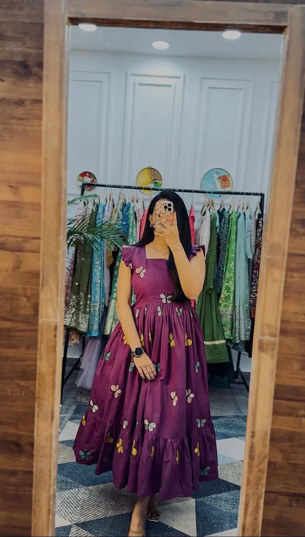 Elegance_Brown_Net_Work_Long_Gown