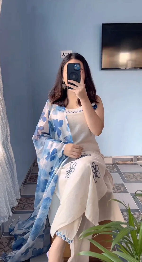 Blue_Reyon_Kurta_Set_For_Women